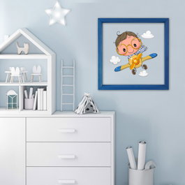 Wallity Cuadro Decorativo Enmarcado Multicolor 32 x 32 cm